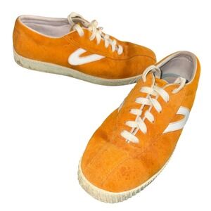 Tretorn Nylite Suede Sneakers 9 Orange Retro Court Shoes Low Top Tennis Womens‎